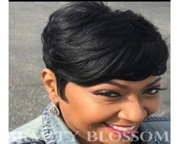 Short Lace Front Wigs Human Hair Brazilian Original Hair 6inch Straight Machine Made Lace Front Wig Angel Wave9369305