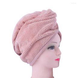 Towel Soft Absorbent Women Girls Shower Hair Drying Solid Colour Triangle Hat Caps Home Textile Supplies