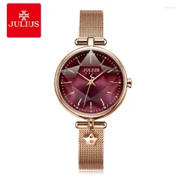 Wristwatches Star Julius Lady Women's Watch MIYOTA Fashion Hours Stainless Steel Bracelet Business Clock Girl's Birthday Gift Box