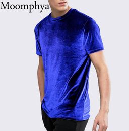 Moomphya 2018 men short sleeve velour t shirt Famous stars style tshirt men T2006172842853