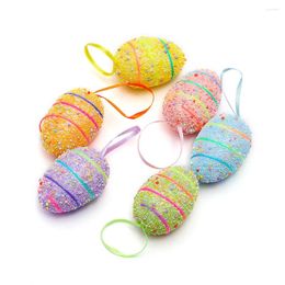 Party Decoration 6Pcs Easter Eggs Decorations Colourful Egg Ornament Foam Ornaments School Home Office Supplies