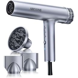 Professional Ionic Hair Dryer with Brushless Motor, Diffuser, and Magnetic Nozzles - Lightweight 0.83 Pound Design, 2000W Power, 60dB Noise Level, 3 Temp/Speed Settings