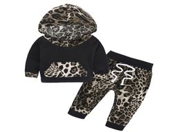 Autumn and winter Fall suit female baby clothes leopard girl two sets of infant clothing8871219