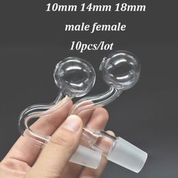 10pcs 14mm 18mm male and female smoking accessory hookah oil burner glass banger for bong water pipes shisha dab rigs