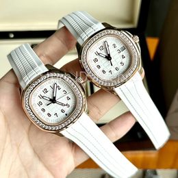 Top Stylish Quartz Watch Women Gold Silver Dial Rhinestone Bezel Sapphire Glass 38.8mm Classic Design Wristwatch Casual Ladies Rubber Strap Clock PH76