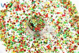 Glitter Xmas284 Mixed Laser Holographic Colours Round Dot Shape Glitter Sequins for nail art and DIY Christmas decoration