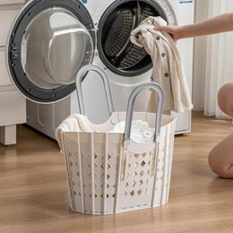 Laundry Bags Folding Stable Basket With Handle Portable Clothes Storage For Room