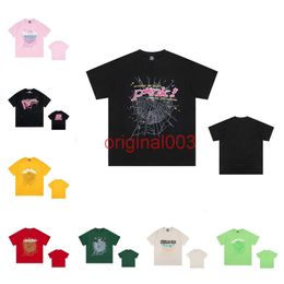 Sp5der Young Thug 555555 Men Women tshirts High Quality shirt Foam Print Spider Web Graphic Pink Sweatshirts y2k T-shirt Pullovers US size S-XL xn