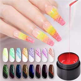 Gel 8 Colors Nail Drawing Gel Polish Varnish Painting Nail Art Line Varnish Thick Elastic Paint Uv Gel Soak Off Spider Gel