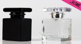 30ml Glass Perfume Spray Bottles Portable Atomizer Empty Refillable Clear Black Travel Cosmetic Container Parfum Empty Bottles VT11515576