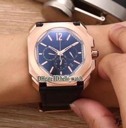 Cheap New OCTO Velocissimo 102115 BGOP41BGLDC Rose Gold Japan VK Quartz Chronograph Mens Watch Rubber Strap Cheap New Gents Watche6906294