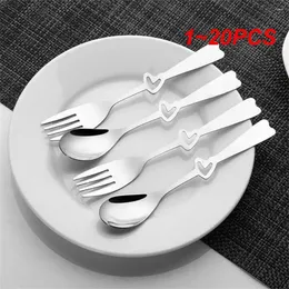 Coffee Scoops 1-20PCS Mirror Polishing Process Stirring Spoons Smooth Edges Heart-shaped Spoon Fork Easy Cleaning Round Finely Polished