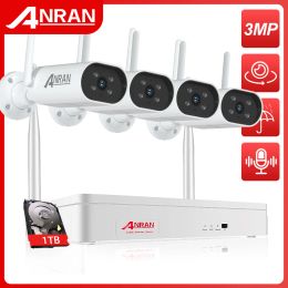 System ANRAN 1920P Wireless CCTV Camera System 8CH NVR Wifi Kit Security Surveillance Video Set Two Way Audio Outdoor IP66 Waterproof