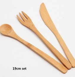 Japanese Style Bamboo Wooden Cutlery Set Fork Cutter Cutting Reusable Kitchen Tool 3pcs one set9627218