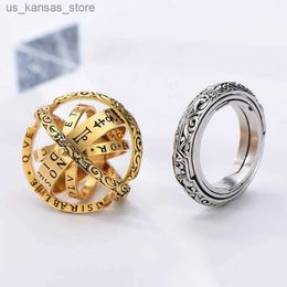 Cluster Rings Astronic B Womens Full Ring Creative Complex Rotating Universe Finger Ring Jewellery 2024 Fashion Mens and Womens Ring240408