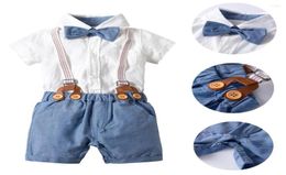 Clothing Sets Baby Boy Clothes Infant Gentleman Suit Bow Tie Shirt Suspenders Shorts Outfit Toddler Suits For Weddings Outfits7244805