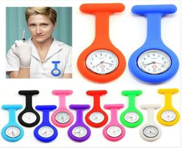 2016 Christmas gift Nurse Medical watch Silicone Clip Pocket Watches Fashion Nurse Brooch Fob Tunic Cover Doctor silicon Quartz wa8190072