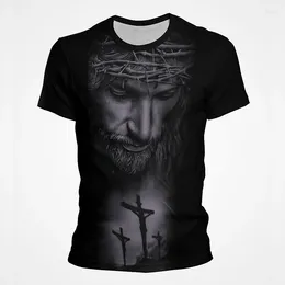 Men's T Shirts Jesus Christ 3D Print T-shirts Men Clothing Summer Fashion Casual Short Sleeve Cool Shirt Harajuku Streetwear Tops Tee