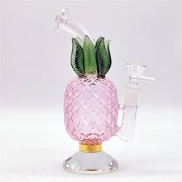 2024 Heady Glass Multi Color Diamond Shape Base Pinapple 8 Inch Pink Glass Bongs Water Pipe Bong Tobacco Smoking Tube 14MM Bowl Dab Rig Recycler Bubbler Pipes