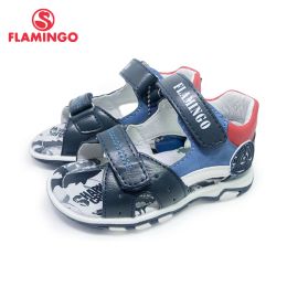 Sneakers FLAMINGO Brand Summer Children Shoes Leather Insole Closed Toe Outdoor Sandals for Kids Boy Size 2227 FreeShipping 201SDK1818