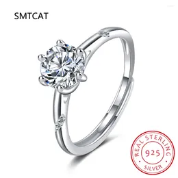 Cluster Rings D Colour 1-3 Solitaire Moissanite Engagement Ring For Women Sparkling Lab Grown Diamond Band 925 Silver Jewellery