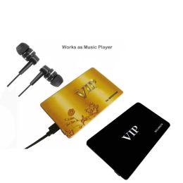 Recorder VIP Card Shape Digital Voice Recorder Volume Activated Audio REC + 40 Hours Recording Time And MP3 Player Memory by Micro SD