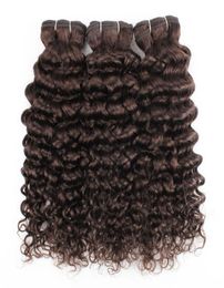 Human Hair Bulks Kisshair Colour 2 Water Wave Bundles 34 Pcs Darkest Brown Extension 10 To 24 Inch Non Remy Curly5787311