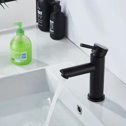 Bathroom Sink Faucets Single Lever Faucet Mixer Cold Water Basin Black Kitchen Accessories