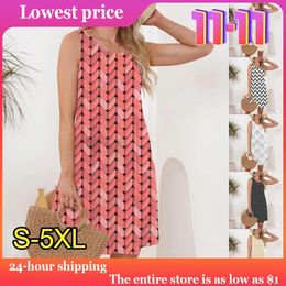 Casual Dresses Fashion 2024 Women's Dress Summer Formal Party Wear Trend Skirt Print Format Pattern Y2K Breathable