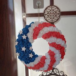 Decorative Flowers Living Wreath Form Independence Day Garland Decorations Home Holiday Dress Up Props Window Suction Cups