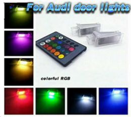 For RS6 A8 S8 Q5 Q7 TT Car RGB 16 Colors LED Welcome Door Courtesy Shadow Logo Lights Projector Laser Ghost light5569565