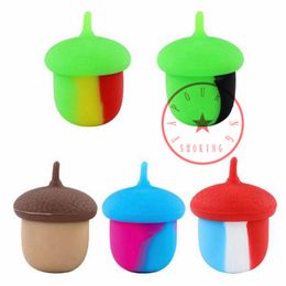MINI 5ML Colourful Acorns Style Bubbler Bong Smoking Silicone Nonstick Wax Containers Box Pill Container Jars Storage Jar Dabber Oil Rigs Holder Waterpipe Case Tool