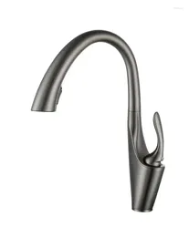 Kitchen Faucets Gun Gray Color Pull Out Zinc Body Sink Faucet