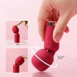 Flooseca Super Mini,Powerful AV Vibrator,Portable G Spot Clit Stimulator Vibrators, Wand Massager Sexy Toys for Adults with 10 Vibration Modes(Red)