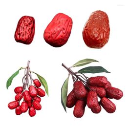 Party Decoration Artificial Reddates Realistic Jujube Ornament Simulated Dried Nut Model For Crafts And Pography Office Decorations F0T4