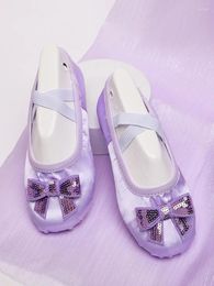 Dance Shoes Ballet For Girls Satin Soft Sole Kids Slippers Female Solid Colour Yoga Gym