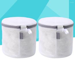 Laundry Bags 2 Pcs Washing Garment Bag Fine Mesh Hole Pouches Double Layers Nets Zipper Polyester Travel Toiletries