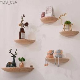 Other Home Decor Solid wood semi-circular wall frame background mounted projector display rack storage hanger home decoration yq240408