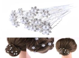 20 PCS Lovely Wedding Bridal Hairpin Crystal Rhinestone Pearl Flower Hair Pin Sticks Clips Barrette Hair Accessories8011009
