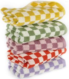 Towel Cotton Hand Checkered Bath Towels Set Soft Absorbent Face For Beach Kitchen Gym Bathroom