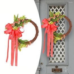 Decorative Flowers 35cm Artificial Simulation 2024 Bow Streamer Dead Branch Garland Party Decoration Spring Door Wall Window