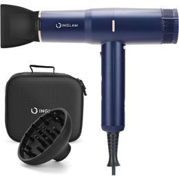 IG INGLAM High-Speed Hair Dryer with Diffuser and 1875W Ionic Power - Fast Drying, Thermo Control, Auto Clean, Low Noise, Brushless Motor