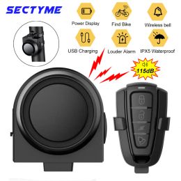 Kits Sectyme Wireless Waterproof Bike Vibration Alarm USB Charging Remote Control Motorcycle Electric Bicycle Security Burglar Alarm