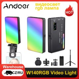 Batteries Andoer W140 Rgb Led Video Light Lamp Photography Fill Light Cri95+ 25009000k Dimmable 20 Lighting Effects Lcd Display Cold Shoe