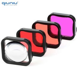 Cameras QIUNIU Dive Philtre for GoPro Hero 7 6 5 Black Super Suit Housing Case Underwater Colour Correction Macro Lens Philtre Accessories