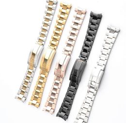 Water Ghost Series Stainless Steel Strap Three Beads Diving Labor Combination Insurance Buckle Solid Watch Band 20 21mm2921102