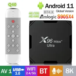 Box X96 MAX Plus Ultra TV Box Android 11.0 Amlogic S905X4 4G 32G 64G TVBOX AV1 BT 2.4G 5G Wifi 8K HDR Media Player Set Top Box