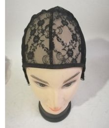 Female Lace Wigs Caps Net Cap Headgear Hat With Adjustable Strap Black Mesh Material Wig Headgear Mesh Grid Hair Extension7502370