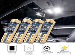 10pcs Canbus Error T5 1 SMD 3030 LED Car Auto Readlight Wedge Side Light Bulb Lamp Dash Board Instrument White Car Styling2471553