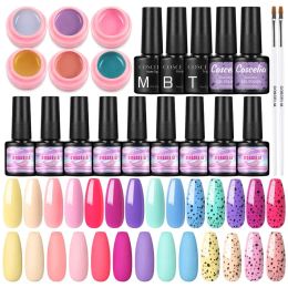 Polish COSCELIA Nail Art Set Gel Nail Polish Temperature Changing Gel Polish Semi Permanent Color UV Gel Matte Coat Manicure for Nails